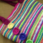 rainbow crochet tote bag
