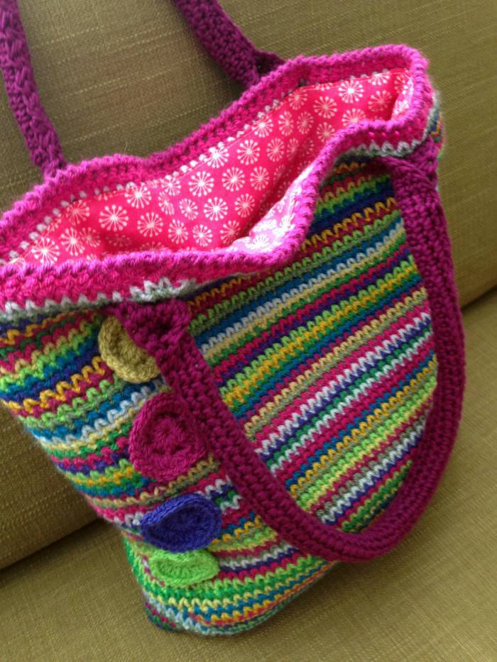 Rainbow crochet tote bag - The Spinners Husband
