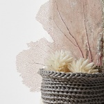 finger knit linen basket