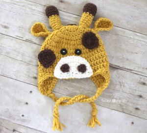 crocheted giraffe hat