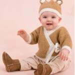 knit teddy baby sweater and hat