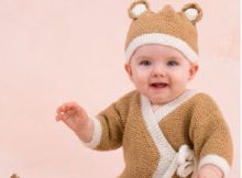 knit teddy baby sweater and hat