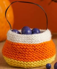 knit candy corn treat bag