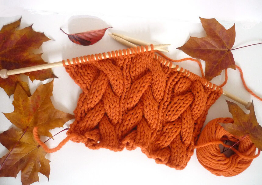 knit pumpkin halloween scarf