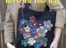knit flower bag