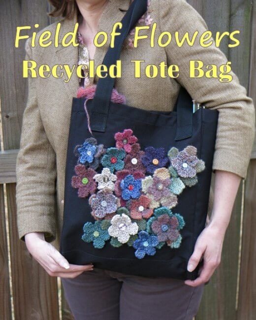 knit flower bag