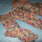 two needle knit socks