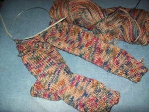 two needle knit socks