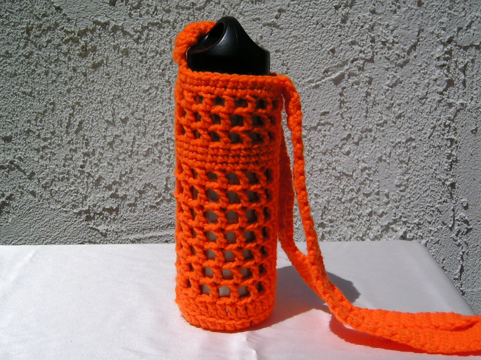 Crocheted Mesh Water Bottle Carrier