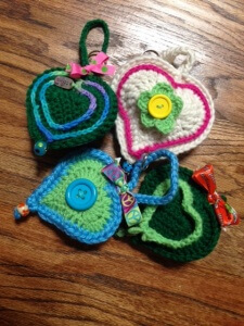 crocheted hearts