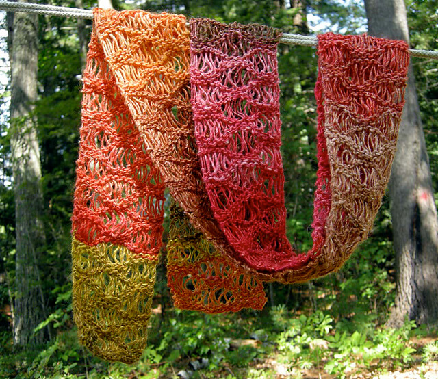 Beautiful FREE Waterfall Scarf Knit Pattern - The Spinners ...