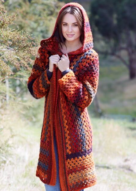 Crochet this Beautiful Hooded Jacket Free Pattern The Spinners Husband