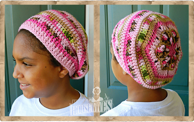 Free African Flower Slouchy Beanie