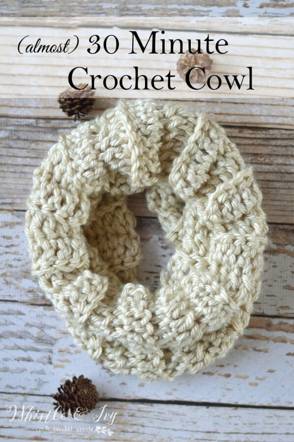 Crochet 30 Minute Chunky Cowl Pattern