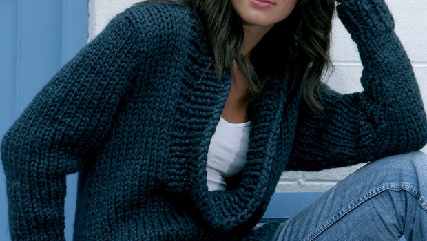 Chunky Knit Cowl Neck Sweater