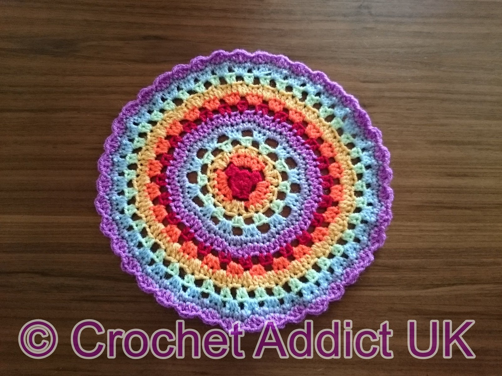 Free Crochet Rainbow Mandala Pattern