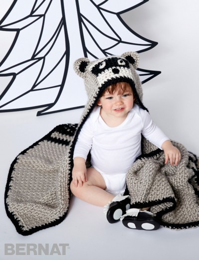 crochet raccoon blanket