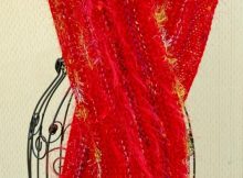Lady in Red Fancy Knit Scarf Pattern