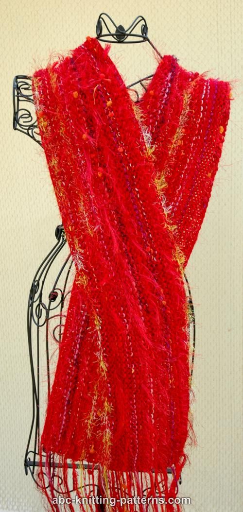 Lady in Red Fancy Knit Scarf Pattern