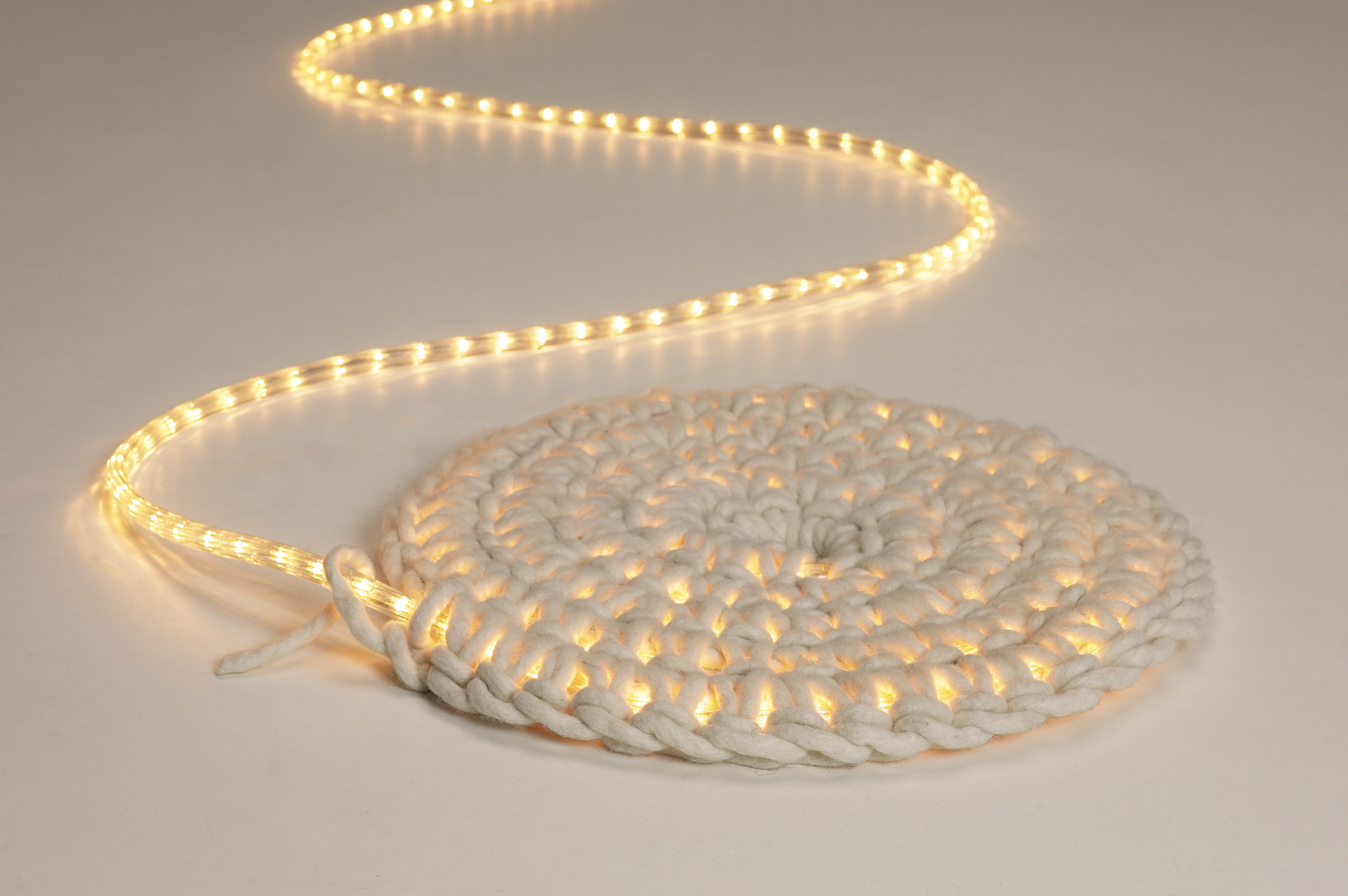 Crochet light mat or wall-hanging