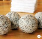 Re-purpose old wool yarn into dryer balls