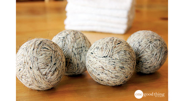 Re-purpose old wool yarn into dryer balls