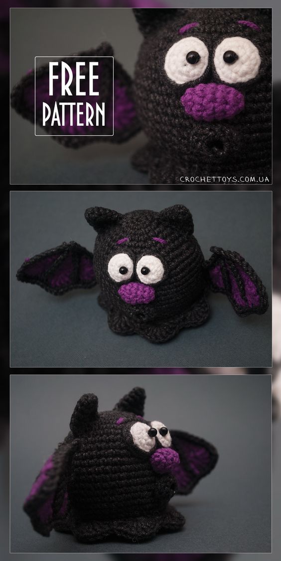 Crochet this Free Bat Toy for Halloween!